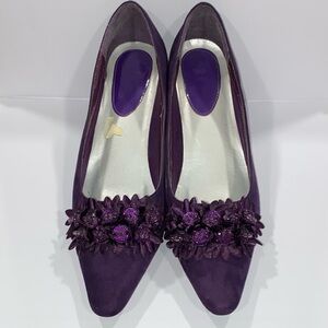 It’s Ok! Embellished Suede Wide Width Formal Dressy Purple Pumps 11W